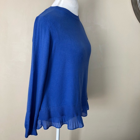 Milano Blue Sweater With Sheer Lining & Split Back - Picture 5 of 7